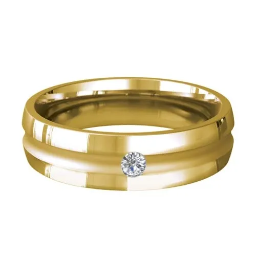 Patterned Designer Yellow Gold Wedding Ring - Encanto